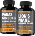 Lions Mane Supplements ile Koreli Red Panax, Sağlıklı Yaşam ve Yaşam Tarzı için Ginkgo biloba ile birlikte.