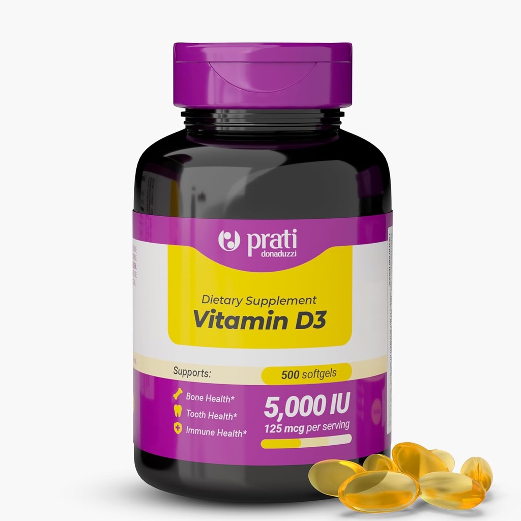 Βιταμίνη D3 5.000 IU – 500 Softgels – Υποστηρίζει το αμυντικό σύστημα, την υγεία των οστών και των μυών – Οικογενειακό μέγεθος