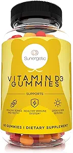 Premium D3 Gummies - Sağlıklı Kemikleri Desteklemek için Güçlü Vitamin D Gummies, Mood & Immune System - 2000 IU of Vitamin D3 per Service – 60 D3 Gummies