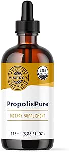 Vimergy PropolisPure® – Υποστηρίζει την Ανοσοποιητική και Αναπνευστική Υγεία* – Οφέλη Στοματική Υγεία* – USDA Πιστοποιημένο Βιολογικό, Kosher, Παλαιο-Φιλικά, Χωρίς Γλουτένη – 115 mL (57 Servings)