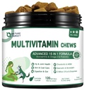 NATURE TARGET Multivitamin for Dogs - με MSM & Γλυκοζαμίνη, Ωμέγα 3 & 6, Προβιοτικά για Digestive Υγεία, Κοινή Υποστήριξη, Δέρμα & Κάλυμμα, Ανοσοποιητικό Σύστημα & Συνολική Υγεία 120 Μαλακά Μάσα