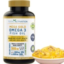 Omega 3 Fish Oil Supplement – 2000 mg with EPA DHA & Vitamin E - Burpless, Triple Strength Support for Men & Women - 120 Easy Sw Softgels