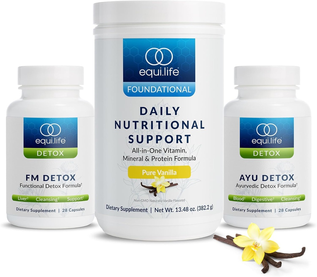 Equilife Dr. Cabral Detox, 7 Günlük Bitki Temelli Protein, Vitaminler, Amino Asitler ve Mineraller Full Body Balance, Mealchange Toz, Vegan, Gluten Free, Vanilla, 14 Hizmetler