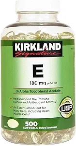 Kirkland Signature Vitamin E 180 mg, 500 Softgels (2 Pack)