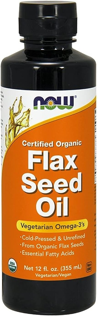 Flax Seed Oil 12 Oz ( GE'de Organik Onaylandı) - Şimdi Gıdalar