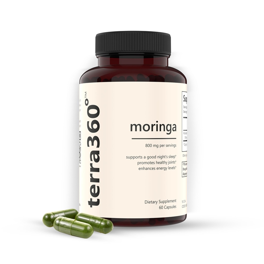 Moringa Capsules 800 mg - 60 Capsules, Moringa Pure Capsules, Güçlü Yeşil Superfood, Gluten Free, Non-GMO, Energy, Skin, Immune & Gut Health, Made in the USA