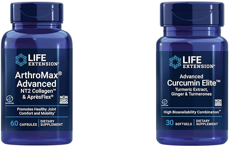 Επέκταση ζωής ArthroMax Advanced Joint Health Supplement with Collagen, Glucosamine & Curcumin Elite Turmeric, 60 Κάψουλες & 30 Softgels