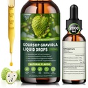 Soursop Graviola Liquid Drops 2000mg, Organic Soursop Extract - 98% Απορρόφηση Soursop Bitters Liquid for Cell Support & Regeneration and Immune Boost, Sugar/Gluten Free, Natural Flavor, 2 Fl Oz