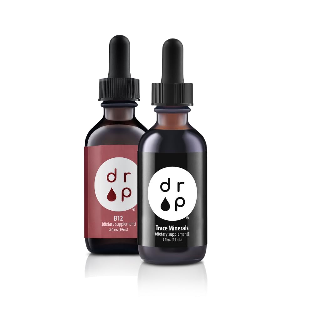 Drop Supplements Organik Trace Mineralleri Elektrolyte Drops ve Vitamin B12 2500 mcg 2 oz Liquid Drops