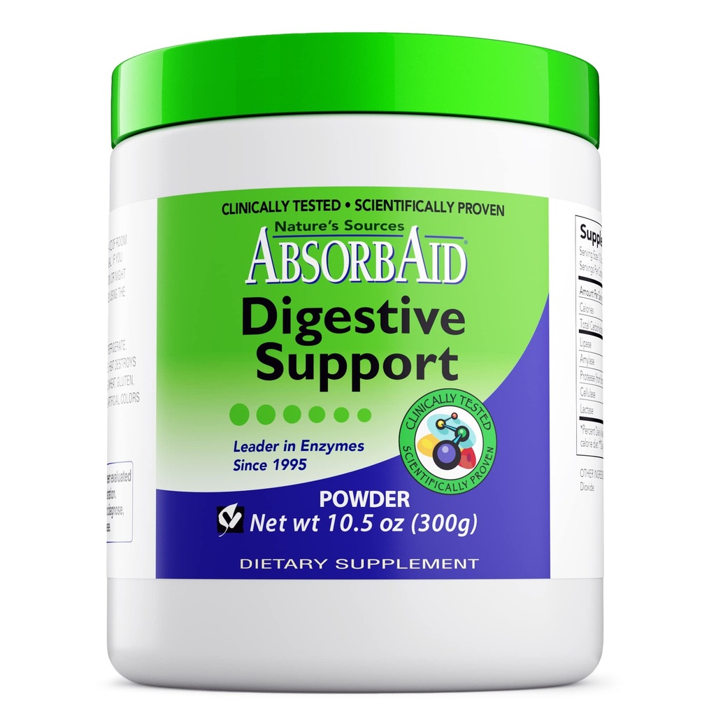AbsorbAid Digestive Enzymes 300 Grams, Vital Nutrient Absorpsiyon'u% 71'e kadar artırmak için Proven