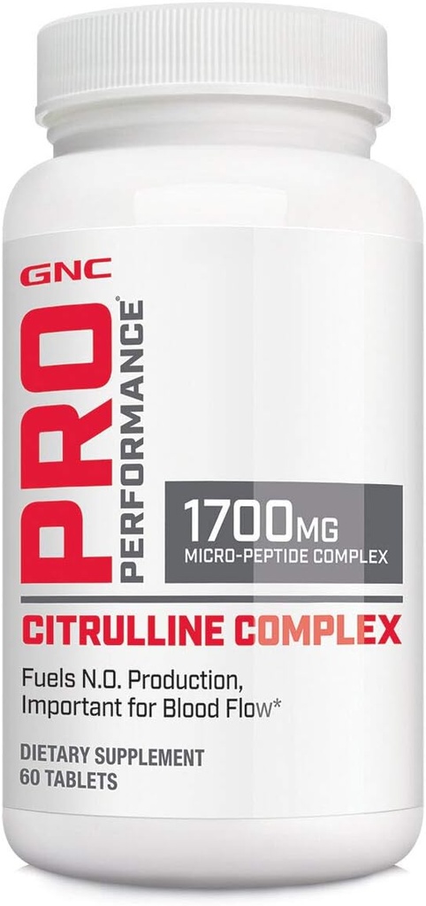 GNC Pro Performance Citrulline Kompleksi 1700 mg, 60 Tablet, Sağlıklı Kan Akışı için Nitrik Çimento Üretimi
