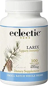 Eclectic Institute Raw Freeze-Dried Non-GMO Larix Capsules | Immune, Respiratory ve Ear Support | 100 CT (400 mg)
