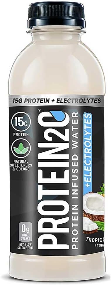 Protein2o 15g Whey Protein Isolate Infüzyon Water Plus Electrolytes, Sugar Free Sports Drink, Ready To Drink, Gluten Free, Lactose Free, Tropikal Coconut, 16.9 oz Şişe (12 Count)