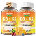 D3 K2 Gummies 5000IU / 10.000 I with Omega-3 250 mg + K2 (MK-7) 100 C3K2, C, çinko, ve 5 Organik Sebzeler,Depres Bone & Teeth Strength, Immune