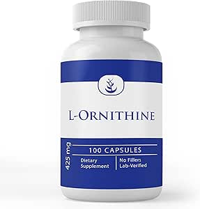 Pure Original Materialss L-Ornithine, (100 Capsules) Her zaman Pure, Nomixs Or Fillers, Lab Onaylandı