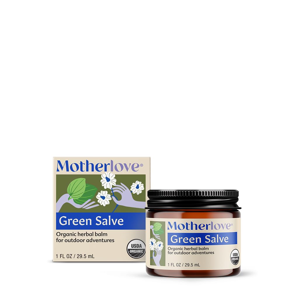Motherlove Green Salve (1 oz) Aile dostu Açık Macera Soothe Skin - USDA Organic