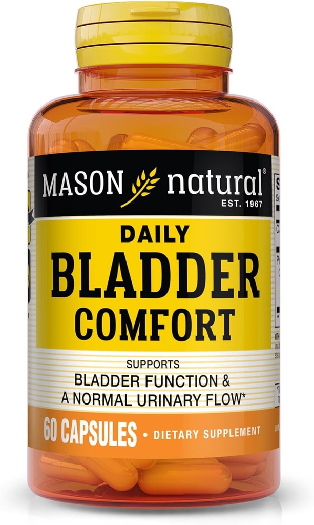 MASON NATURAL Daily Bladder Comfort, 30,Day Supply withuba, Riley Seed Tohum, & Soy Germ Normal Bladder Fonksiyonlarını Desteklemek için