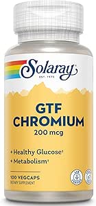 Solaray GTF Kromium Capsules, 200mcg, 100 Count