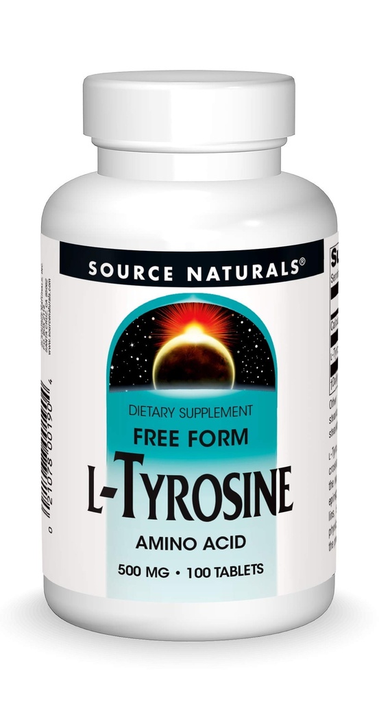 Source Naturals L- Tyrosine - Δωρεάν συμπλήρωμα Amino Acid - 100 δισκία