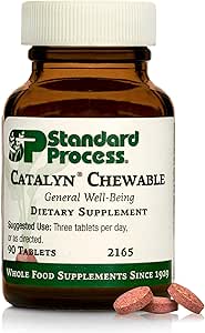 Standart Süreç Catalyn Chewable - Tüm Gıda Tabanlı Hücre İşlevleri için Destek - A, D, B6 - Aids Antioxy Activity - Non-Dairy & Non-Soy - 90 Tabletler