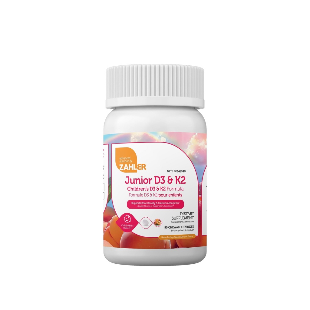 Zahler - Çocuklar için Uygun Tabletler - Çocuklar Için D vitamini 2000 IU | Delicious D K2 Chews to Support Health Bones & Teeth - Kosher, Less Sugar Than Gummies (90 Count)