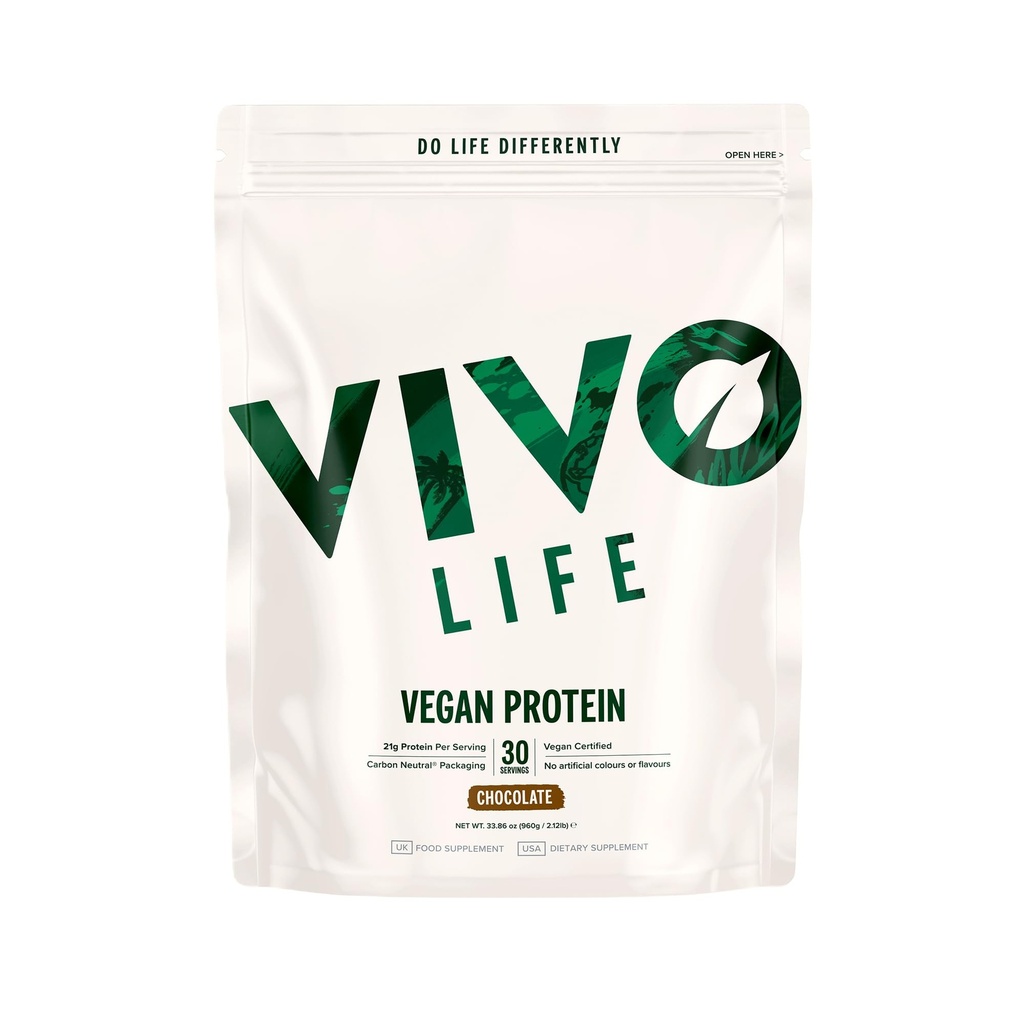 Vivo Vegan Protein Powder - 0,7 oz φυτικής πρωτεΐνης ανά Scoop, 30 μερίδες (31.7 oz) (Vanilla) (31.7 oz, Vanilla)