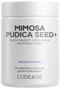 Kodage Organic Mimosa Pudica Tohum Capsules - Mimosa Pudica Tohumlar Tamam - Black Walnut, Cloves, Vidanga, Neem, BioPerine - All in One - Hassas Plant Pills - Non-GMO & Vegan - 120 Capsules
