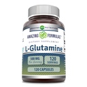 Amazing Formulas L-Glutamine Amino Asit Supplement | 500 Mg | Capsules | Non-GMO | Gluten-Free | Made in USA (1 Pack | 120 Count)