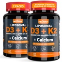 Βιταμίνη D3 20.000 IU + K2(MK7) 200mcg-Optimal Vitamin D3 & K2-Support Strong Οστά & Μύες, Απορρόφηση ασβεστίου & Ανοσοποιητική Υγεία, Βοηθώντας Ανεπάρκειες Βιταμίνης D, Εύκολο στην Κατάποση, (Pack of 2)