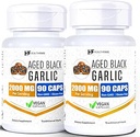 Healthfare Aged Black Supplement Supplement Pills | 2000 mg Equivalent | 2 Şişe, 180 Vegan Capsules | Fermented Odorless Garlic Extract | Non-GMO, Gluten-Free | Made in USA