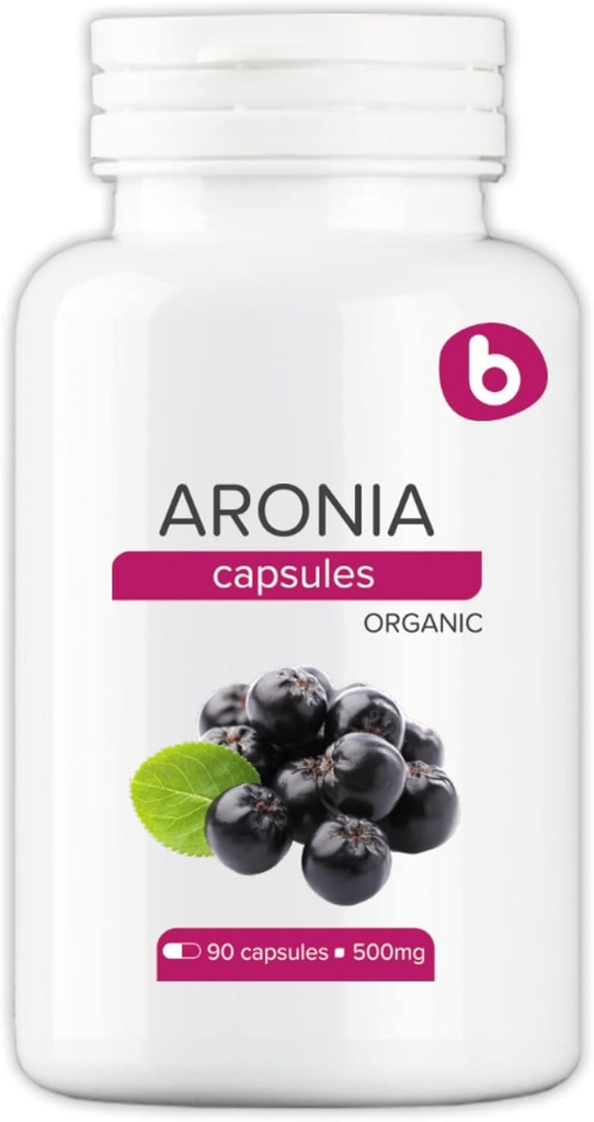 Organik Aronia Berry Capsules – Black Chokeberry Supplement with Natural Anthocyanins & Polyols – Supports Immune System – from Aroniages Toz – Non-GMO – 500 mg, 90 Vegan Capsules