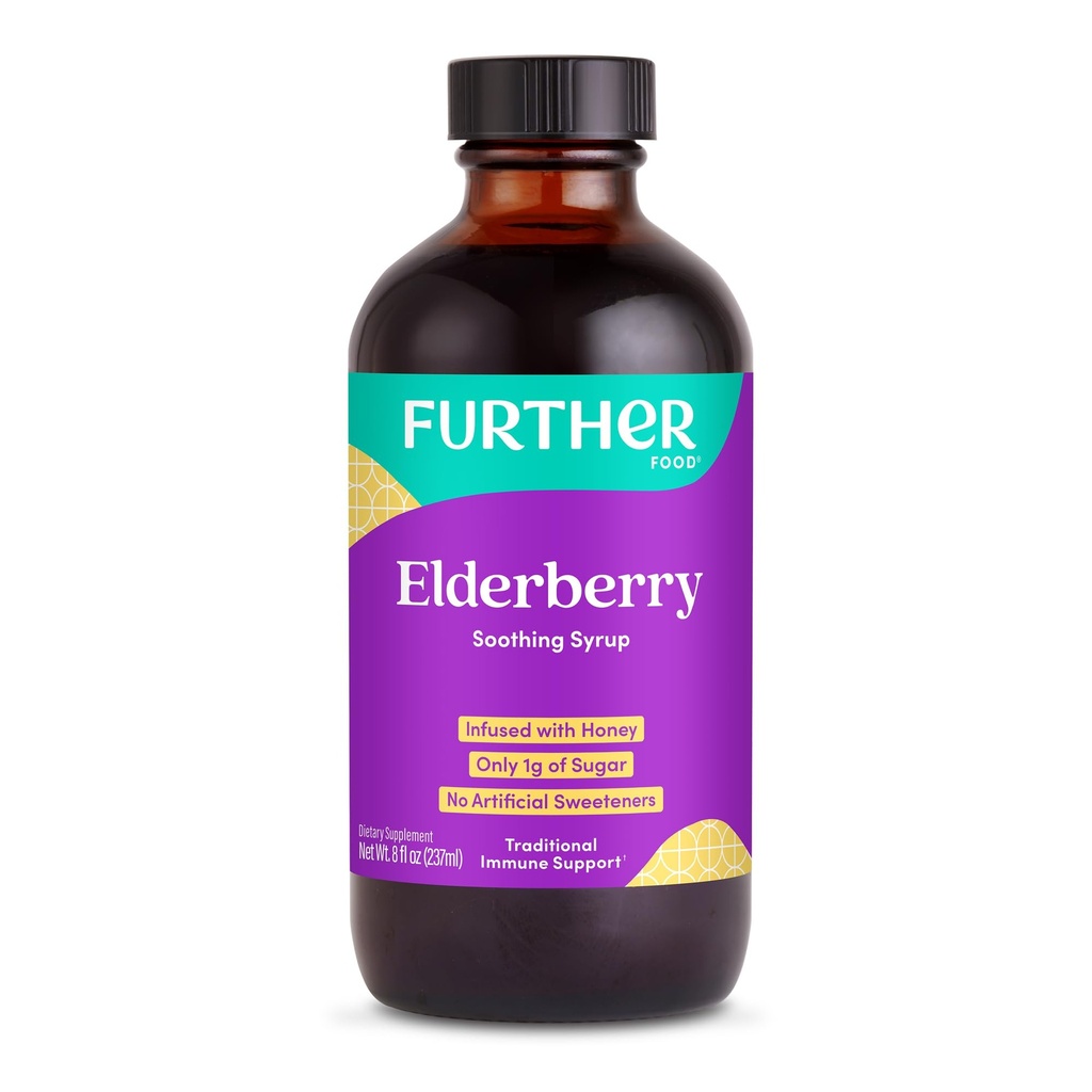 Immune Support için daha fazla Gıda Yaşlısı Syrup, Sambucus Elderberry Supplement, Daily Herbal Immune System Support for Kids and Yetişkinler, Gluten Free (8 Fl oz of Elder Soothing Syrup)