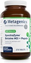 Metagenics SpectraZyme Betaine HCI + Pepsin - Destekler Stomach Health & Aids in Digestion* - Betainel HC & Pepsin - Proteolytic Digestive Enzyme* - Non-GMO - 135 Hizmet - 270 Tabletler