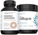 SMARTERNUTRITION Curcumin - Potency ve Abxia + Smarter Skin Collagen - Vibrant için Triple Action Formula, Sağlıklı Skin