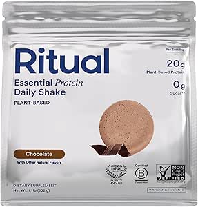 Ritual 18+ Vegan Protein Toz BCAA ile: ABD'deki Rejeneratif Çiftliklerden 20g Organik Pea Protein, Gluten Free, Plantive, Sugar Free, Dairy Free, Hand-Crafted Vanilla, 1Lbs