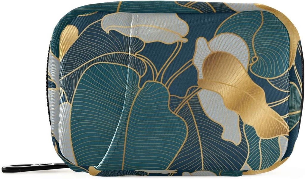 Vintage Palm Leaf Χάπια Κουτί 7 ημερών Χάπια Τσάντα τσάντα Travel Χάπια οργανωτής με Zipper Φορητή Εβδομαδιαία περίπτωση Συμπαγές μέγεθος για τον κάτοχο συμπλήρωμα βιταμίνης