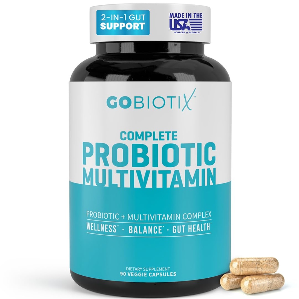 GOBIOTIX Probiyotikler ve Digestive Enzymes - 25 Milyar CFU - Digestive Health, Probiyotikler for Women and Men - Gluten Free Pills - 90 Capsules
