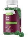 Viteey Aloe Vera Gummies for Yetişkinler - 50mg - Digestion ve Immune Health - Aloe Vera Supplement - Vegan, Gelatin Free, Gluten Free, GMO Free, Tasty Chewable Raspberry Flavored Gummy