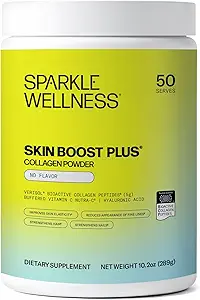 Sparkle Wellness VERISOL Bioactive Hydrolyzed Collagen Peptides | Collagen Toz Supplement with Vitamin C & Hyaluronic Acid for Hair, Skin, and Nail Health | Skin Boost Plus (No Flavor) [50-Serves]