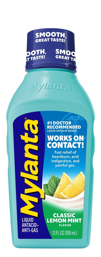 Mylanta Heartburn and Gas Relief, Υγρό αντιόξινο, Κλασική Γεύση, 12 ρευστή ουγγιά