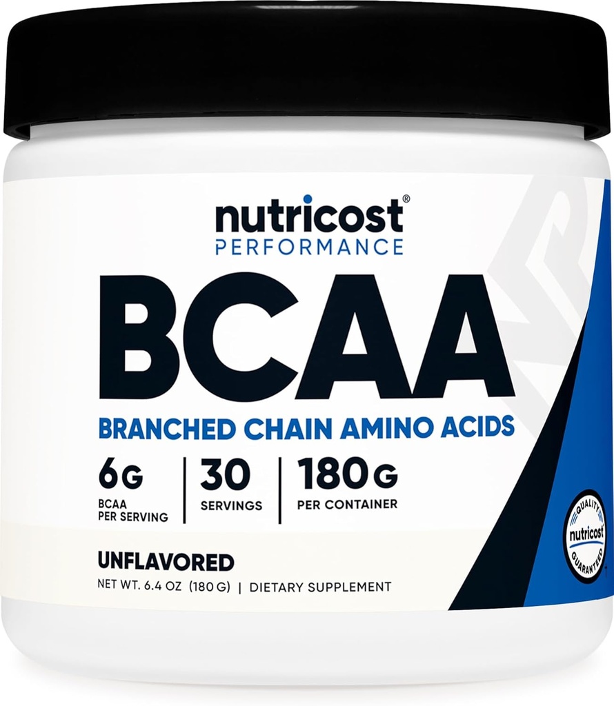 Nutricost BCAA Powder (Άγευστη, 30 μερίδες) - Χορτοφαγική, μη ΓΤΟ, Χωρίς γλουτένη, Βέλτιστη 2:1:1 αναλογία
