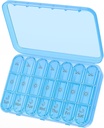 Daviky Weekly Pill Organizer 3 Times a Day, Büyük 7 Günlük Pill Box 3X Ayrı konteyner, Portatif Travel Pill Case for Drug, Vitamins, Fish Oil and Supplements