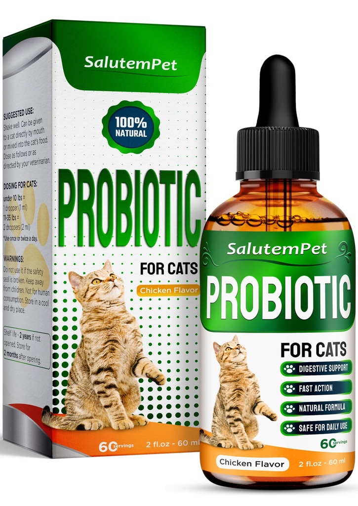 Cats for Digestive Support – Cat Probiyotiks for Closed Cats Help with Colic, Upset Stomachs, Diarrhea, Gas, and Bloating – Prebiyotiks + Pleasant Chicken Flavor Inside – 2 Oz