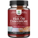 Omega 3 Fish Oil Supplement - EPA DHA Fish Oil Omega 3 Supplement with Immune Booster Brain Vitamins - Burpless 2000 mg per Serving for Mood Boost Liver Support and PMS Relief Support - 60 Count