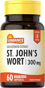 Sundance St. John's Wort Capsules | 300 mg | 60 Kont | Non-GMO ve Gluten Free Standardized Extract