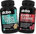 Kolon Cleanser Detox & Kidney Cleanse - 15 Gün Koloni Ginger & Kidney Detox Support Supplement Cranberry - Bowel Movement Supplements for Intestinal Stomach Bloating Gut & Kidneys