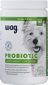 Marka - Wag Probiyotik Supplement Chews for Dogs, Supports Digestive Health and Gut Flora, Natural Duck Flavor, 160 Count, Pack of 1