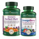 Yüksek kaliteli Kadınlar Mükemmel Çok + OmegaBerry Fish Oil Women's Multi (Depres Urinary Tract Health, Immune, Bone, Hair, Skin, Nails + Daha Fazla) - OmegaBerry (1250 mg Omega-3, D3 + Daha Fazla)