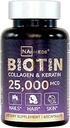 Biotin + Beauty Blend – 25.000 mcg Complex με κολλαγόνο, κερατίνη, MSM – Hair, Skin & Nail Support – Χωρίς γλουτένη – GMP, ISO 22000, HACCP Certified – COA Διαθέσιμο – 60 κάψουλες