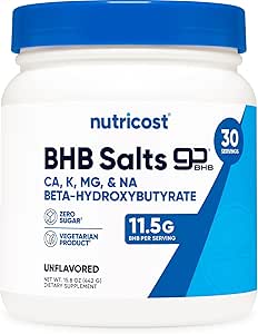 Nutricost Keto BHB Exojen Ketones 4-in-1 (30 hizmet) 12g Beta-Hydroxybutyrate (BHB) Per Servis, (Unflavored) - DWne Salts